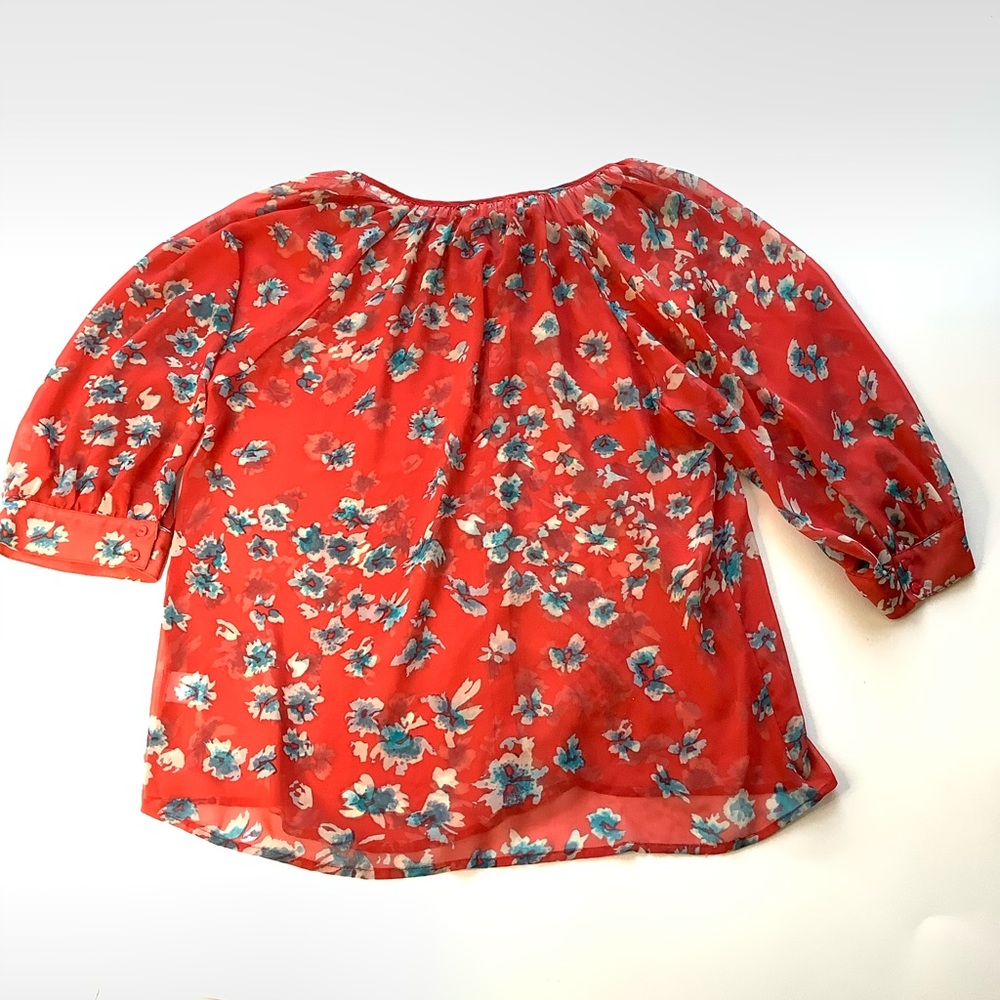 Olivia Moon Womens Sheer Top Tunic M - Picture 9 of 9